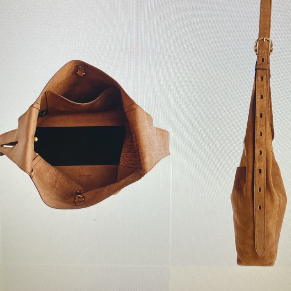 rag & bone Suede Hobo Shoulder Bag in Cognac Brown - Picture 2 of 9